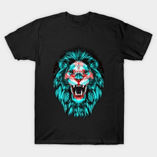 Lion Skull Interactive Red&Blue Filter T-Shirt T-Shirt